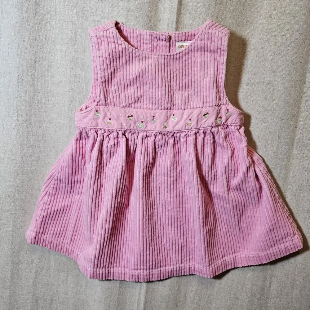 Gymboree Baby Girl 6m 12m Sweets For The Sweet 2005 Pink Corduroy Jumper Bloomer